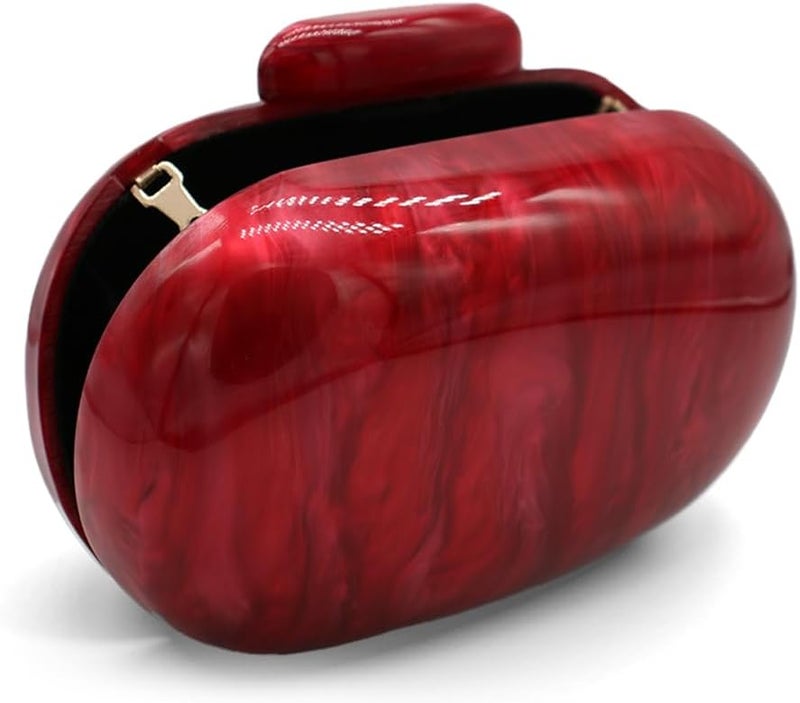 GSYPS Acrylic Evening Clutch Bag for Women Shell Shape Shoulder Crossbody Bag Glitter Marble Purse Handbag - Image 5